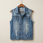 Bristol Distressed Denim Vest